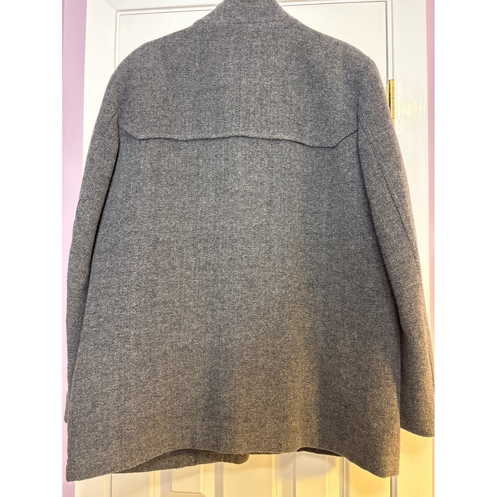 Kenneth Cole New York Mens Grey Wool Blend Car Coat Jacket with Quilted Bib L - Picture 4 of 9